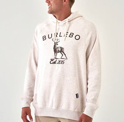Fleece Hoodie - Whitetail Deer - Heather Oatmeal Burlebo