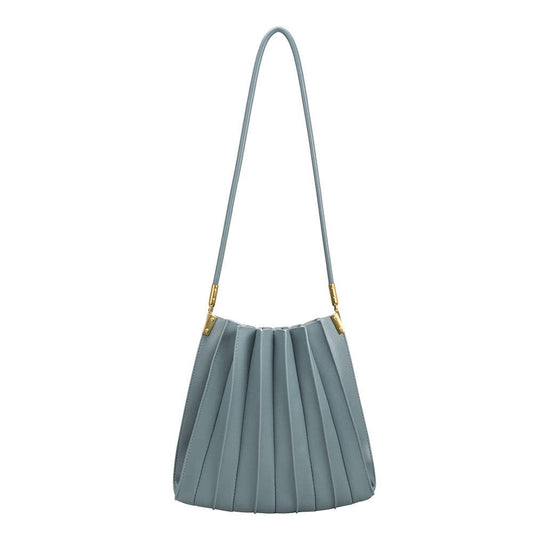 Slate pleated shoulder bag