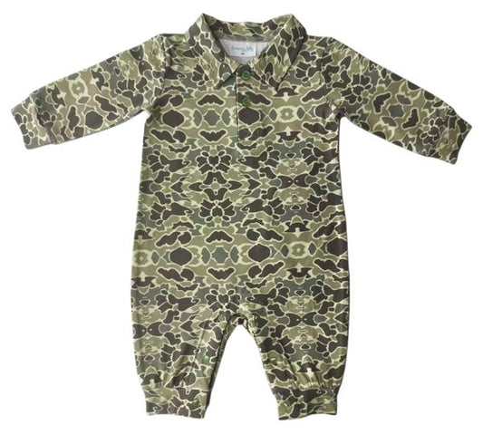 Camo Long Sleeve Romper- Jumping Jolly