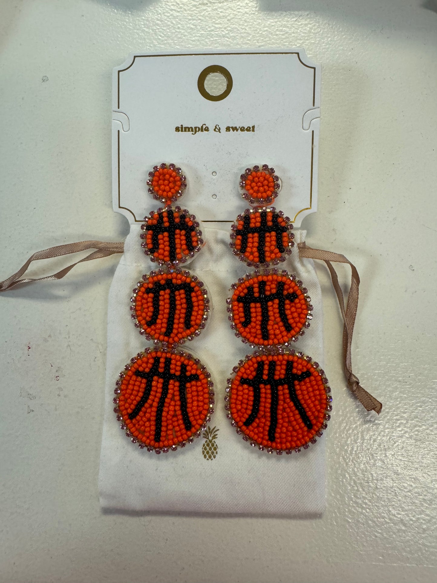 Basketball earrings