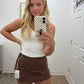 Brown Denim Skort