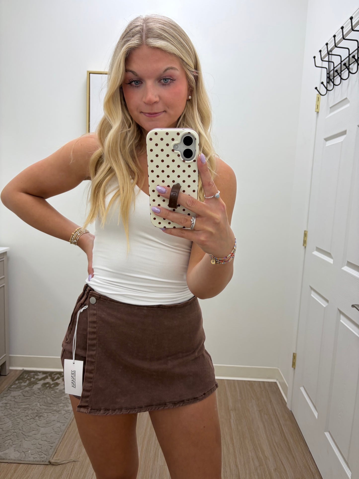 Brown Denim Skort