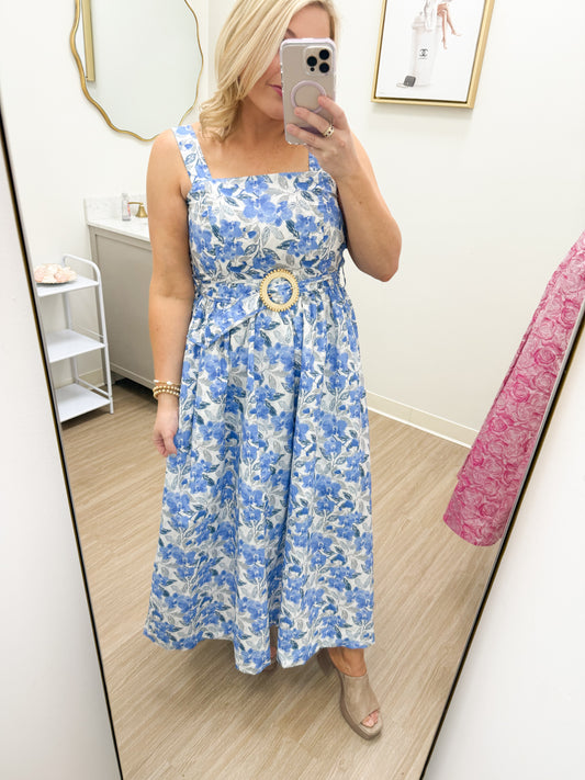 Costal Floral Midi Dress