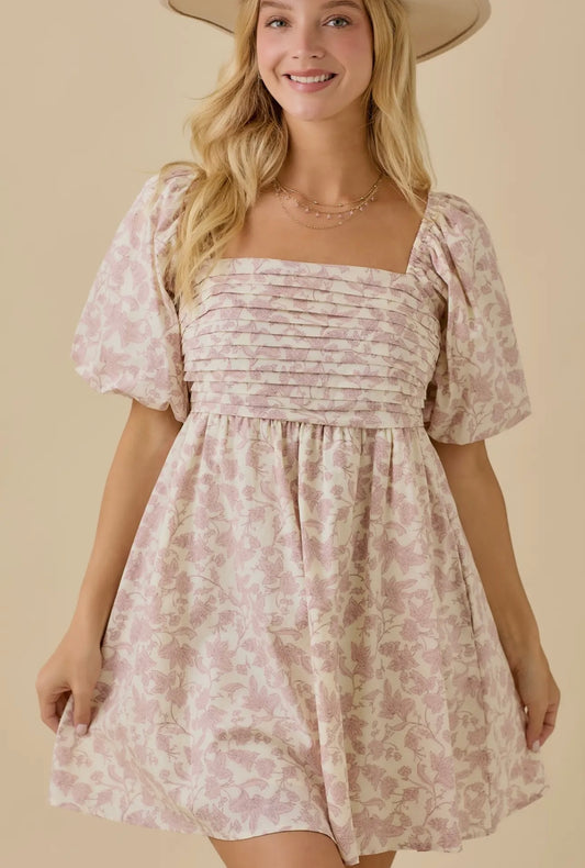 Dusty Rose Baby Doll Dress Main Strip