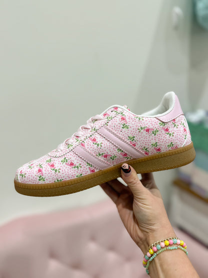 Pink Floral Sneakers