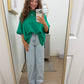 Green Scuba Side Slit Top