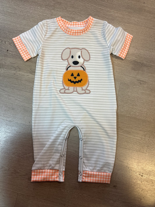 Puppy pumpkin romper