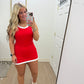 Red Colorblock Activewear Dress