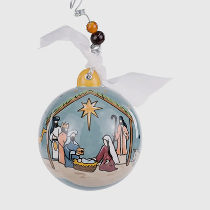 Oh holy night manger ornament