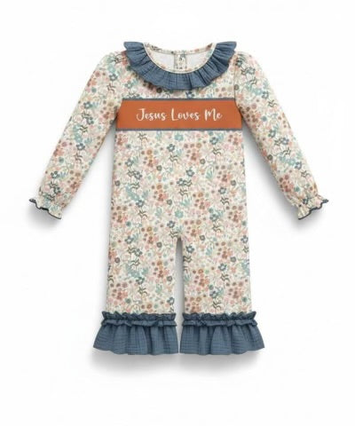 Jesus Loves Me Ruffle Romper