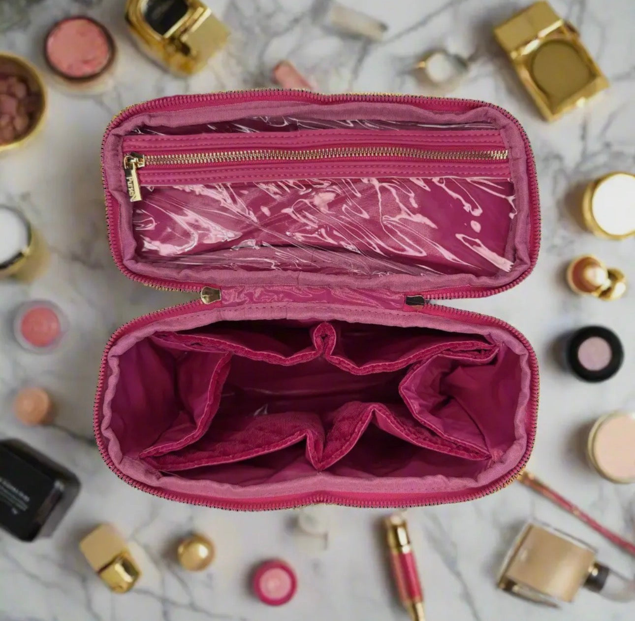 Classic Train Case - Fuchsia Velvet