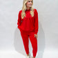 Mock Neck Jogger Set | Red