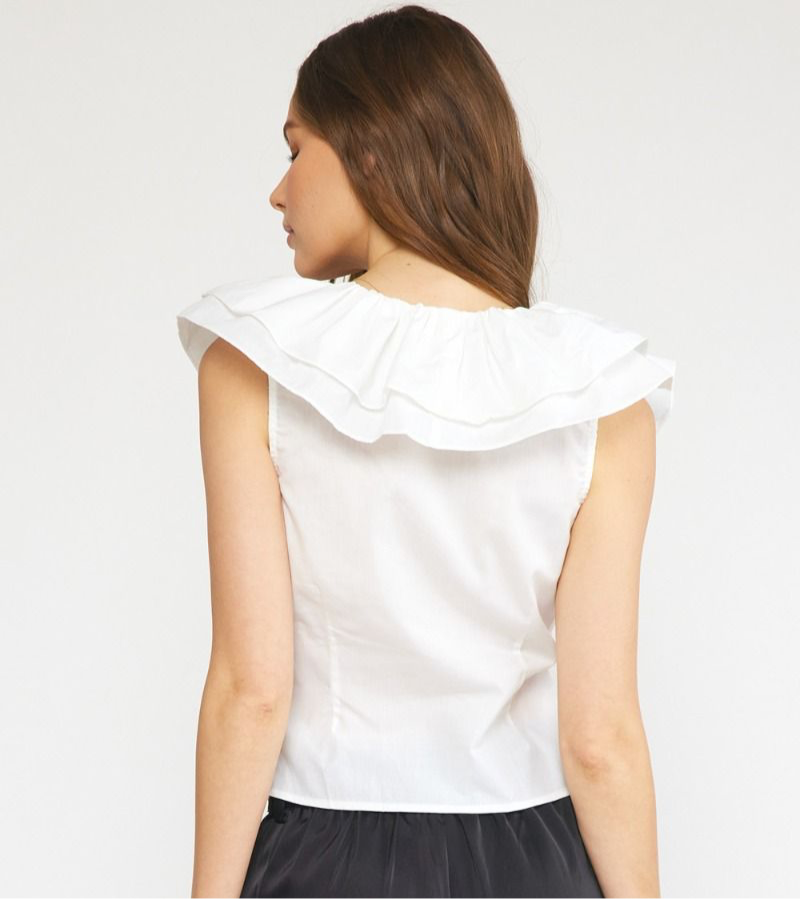 Off White Ruffle top