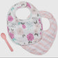 Stephen Joseph muslin bib set with spoon floral