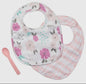 Stephen Joseph muslin bib set with spoon floral