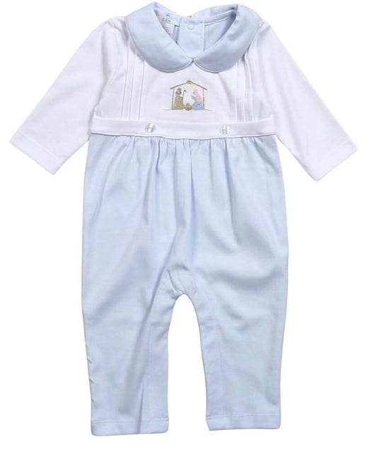 Nativity hand embroidered Pima romper