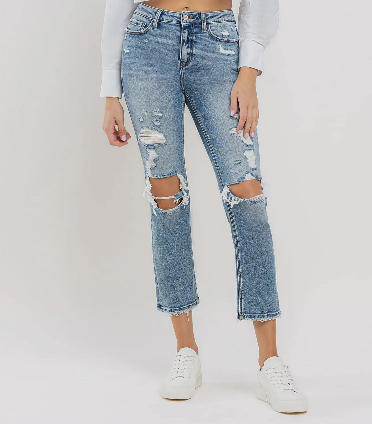 Vervet high rise slim straight jeans