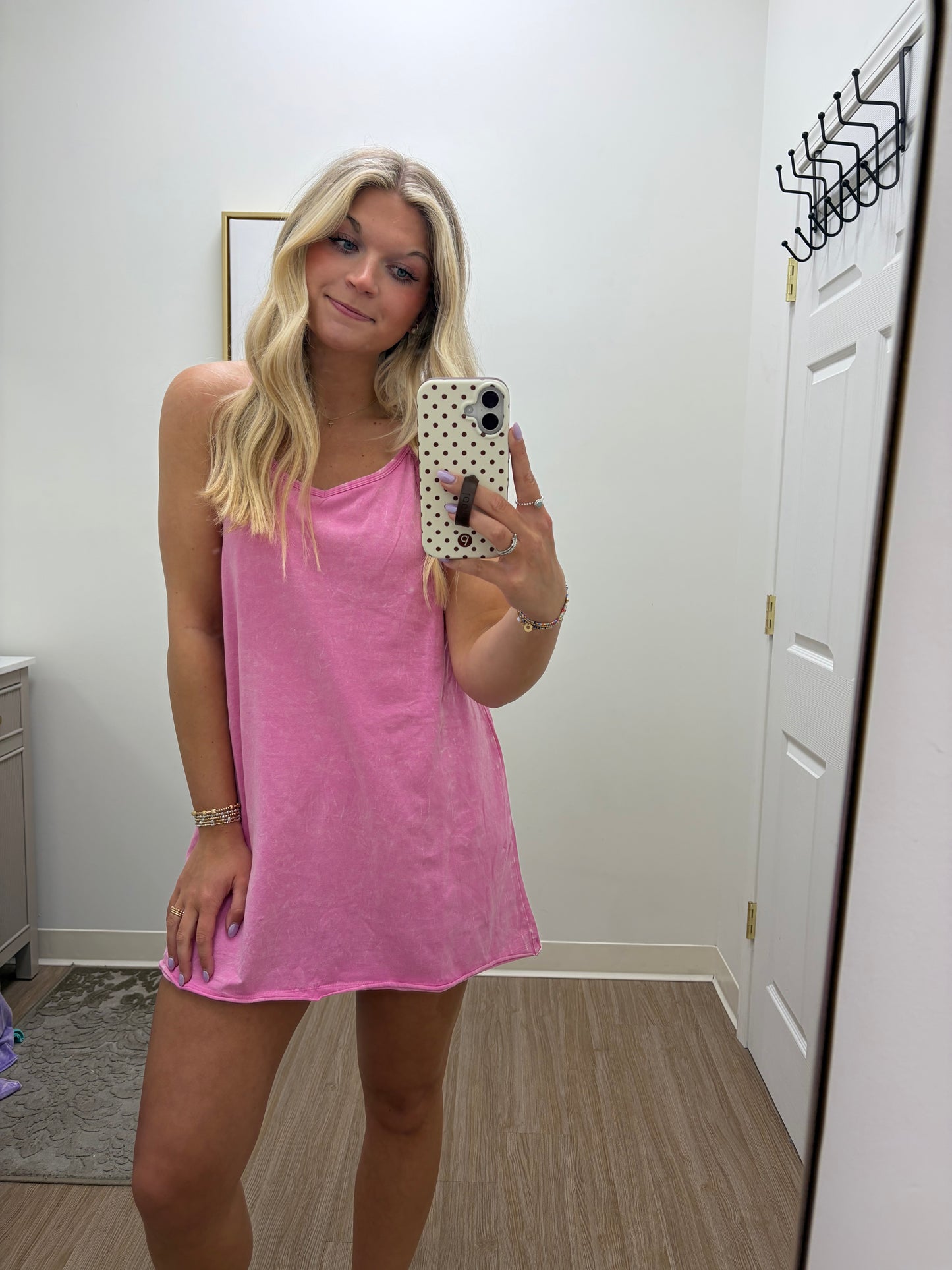 Washed Romper/Dress| Pink