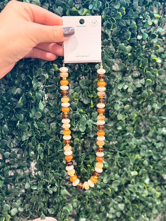 Neutral Chunk Bead Necklace