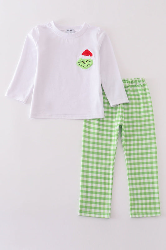 Mean one boy pant set French knot