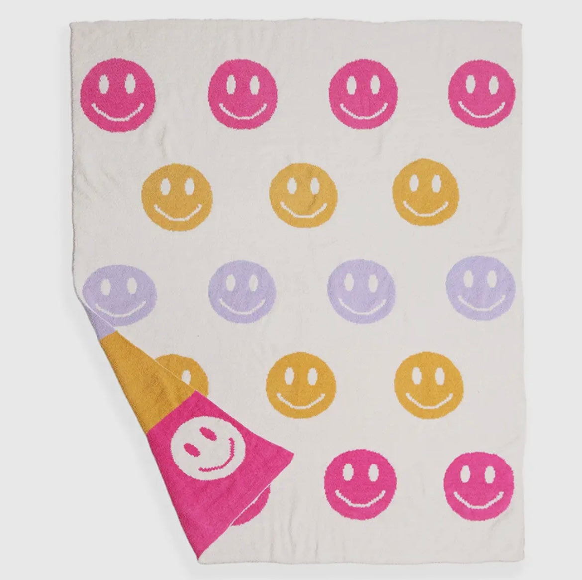 Multicolor Happy Face Throw Blanket 50x50 Comfylux