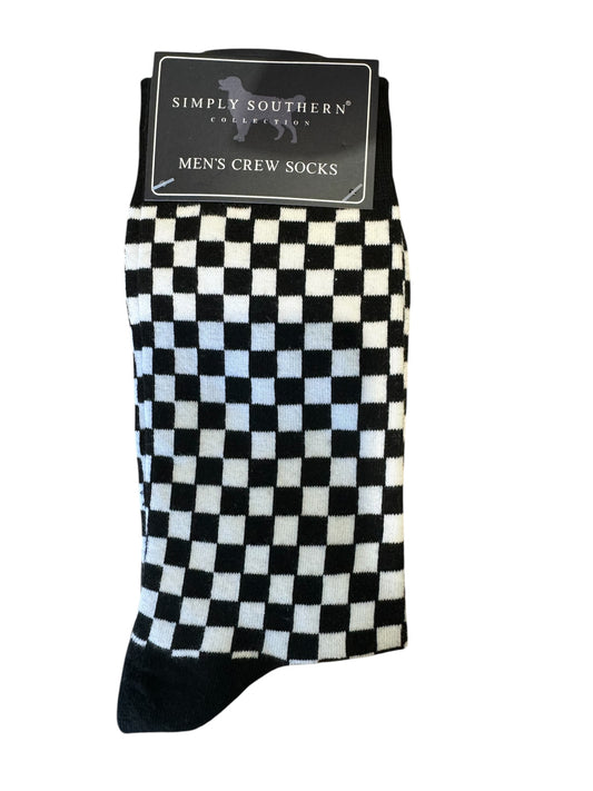 Black and white checkered men’s socks