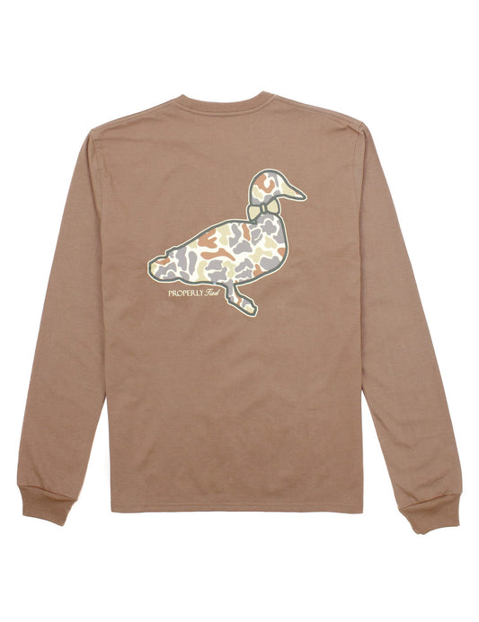 Properly tied field camo duck tshirt