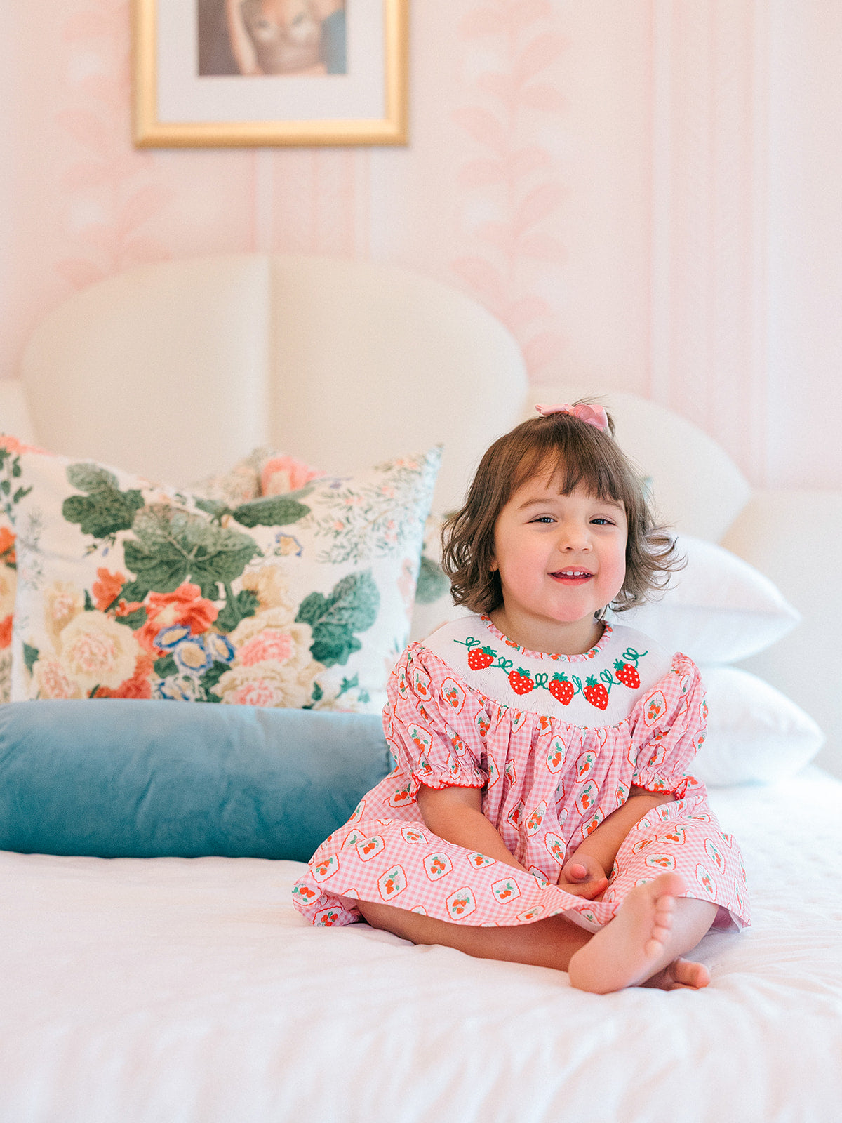 Strawberries Smocked Dress
