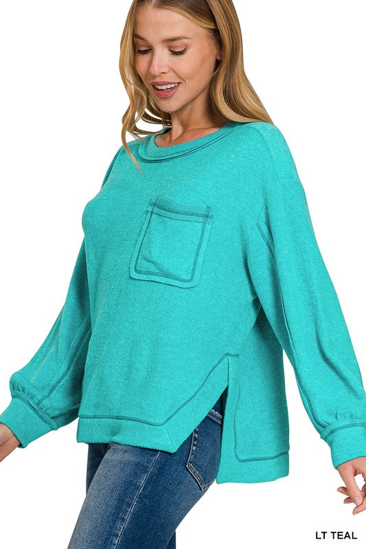 Teal round neck sweater