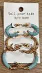 Turquoise Metal Hoops