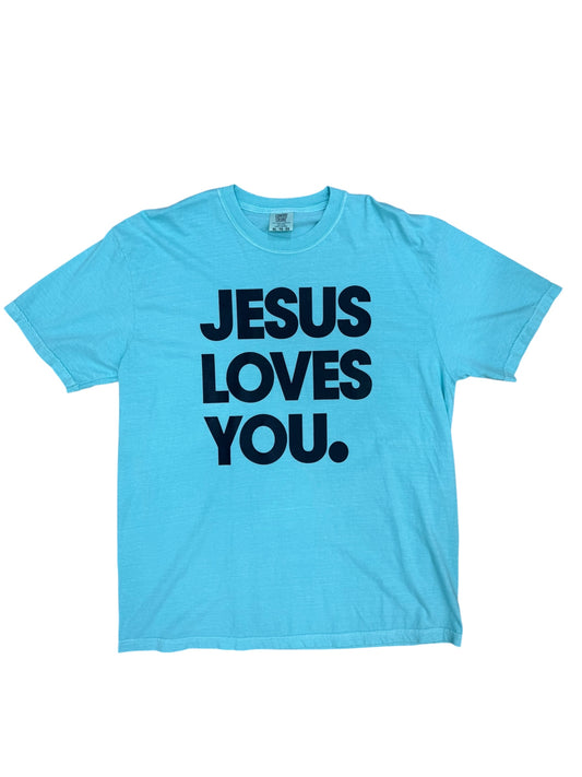 Teal Jesus Loves You Tee
