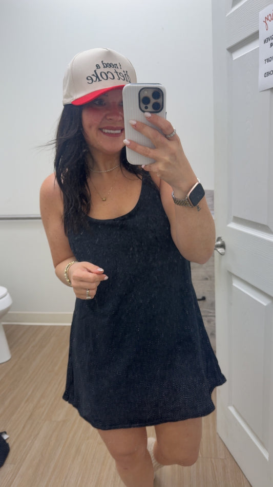 Washed Romper/Dress| Black