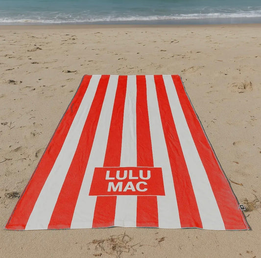 Lulu Mac Beach Towel Red/White