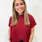 Mock Neck Sweater | Maroon