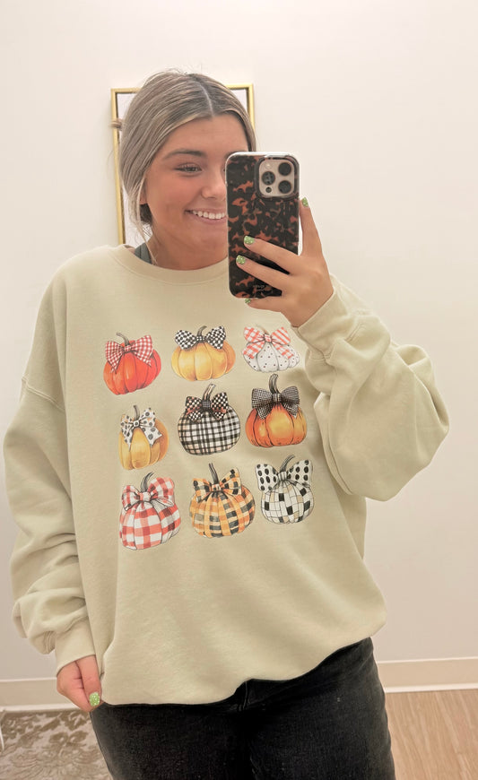 Tan Multi Pumpkin Sweatshirt