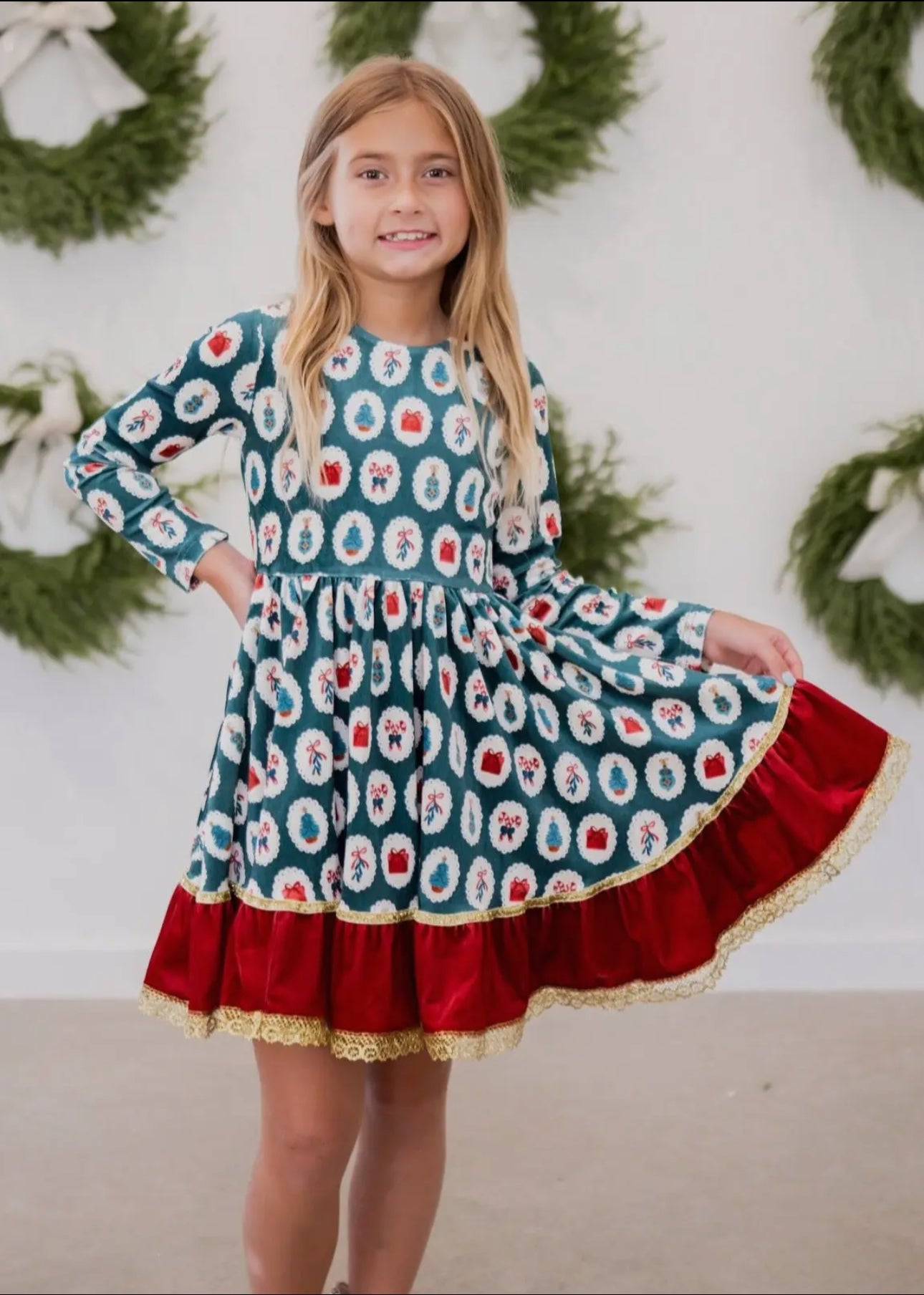 Holiday joy velvet dress