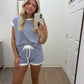 Royal Blue Stripe Short Set