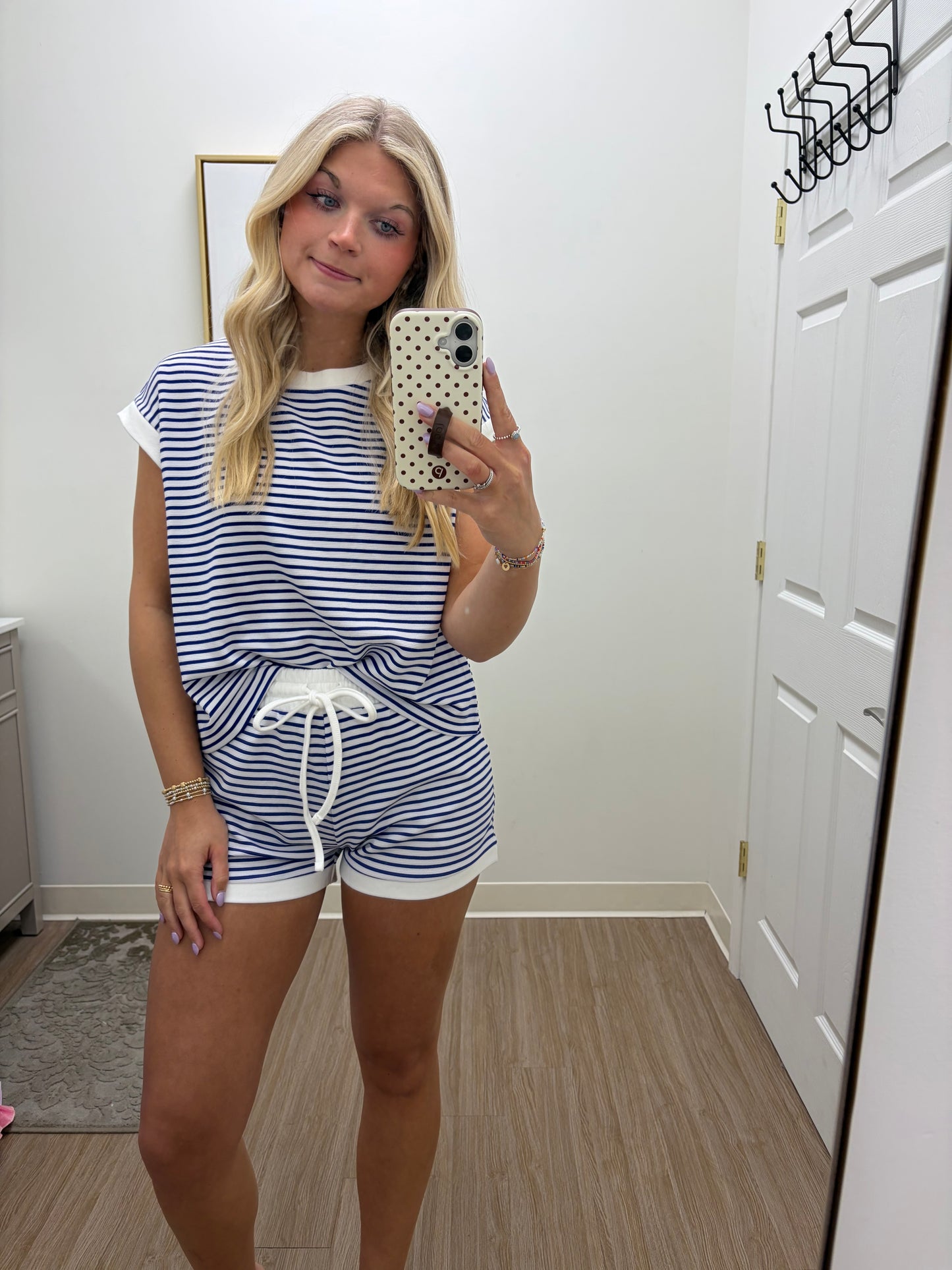 Royal Blue Stripe Short Set
