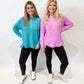 Oversized Henley Sweater | Bright Muave