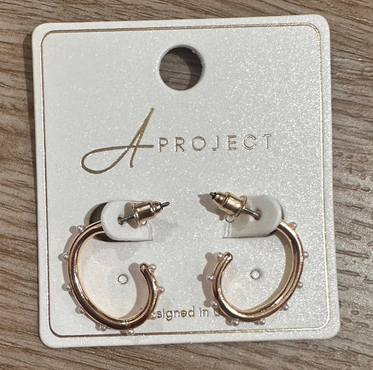 Gold & Pearl Hoops