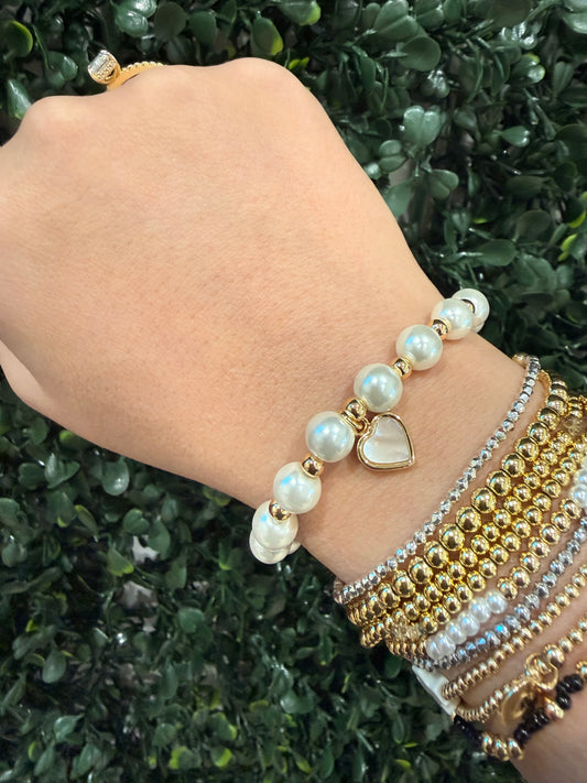 Heart & Pearl Bracelet