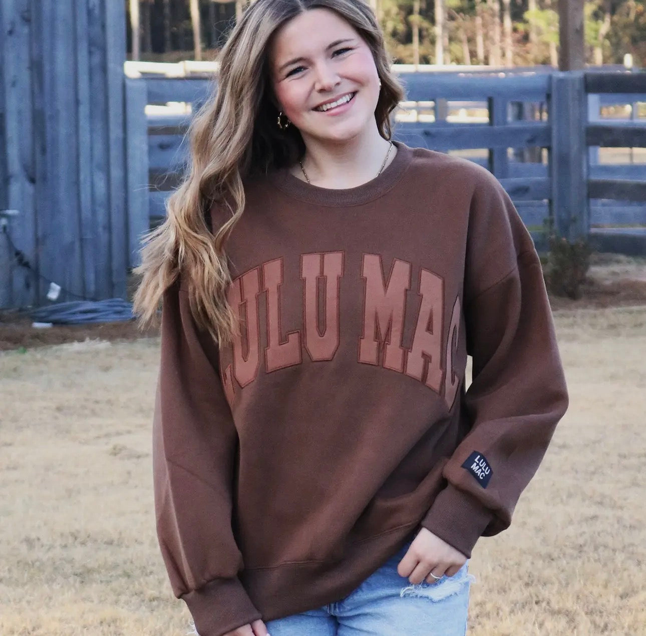 Lulu Mac Appliqué Chocolate Sweatshirts