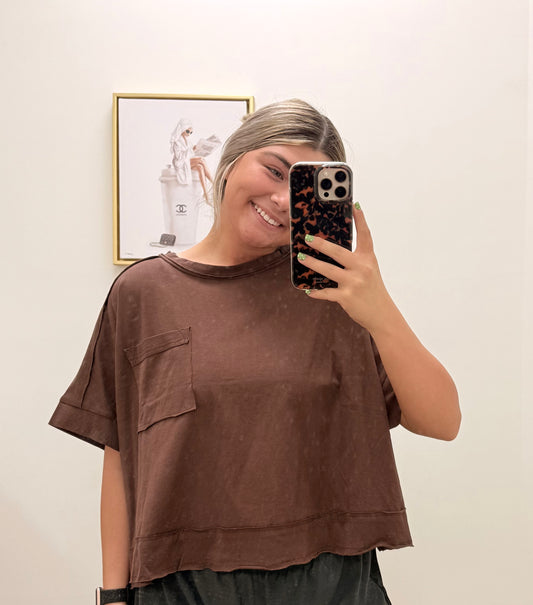 Brown Cropped Tee