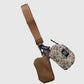 Lulu Mac Double Pouch Wristlet - Dark Camo/ Brown