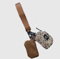 Lulu Mac Double Pouch Wristlet - Dark Camo/ Brown
