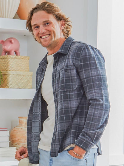 Black Plaid Fleece Button Up - Simply Southern