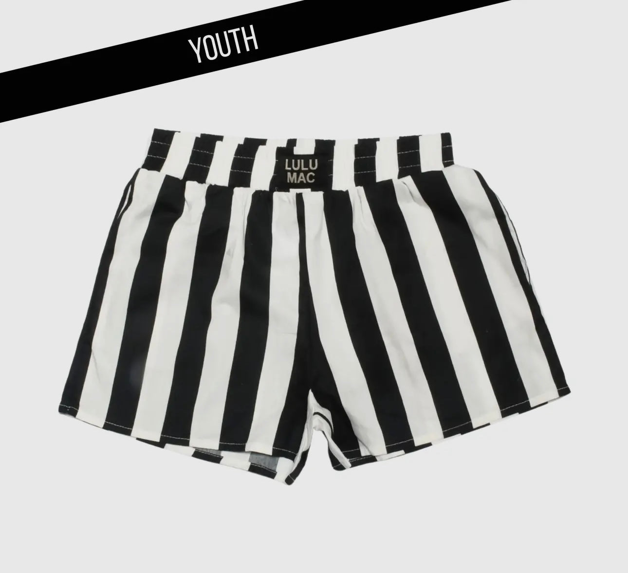 Youth Darby Shorts Black & White | Lulu Mac