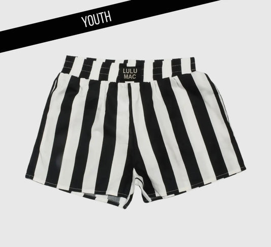 Youth Darby Shorts Black & White | Lulu Mac