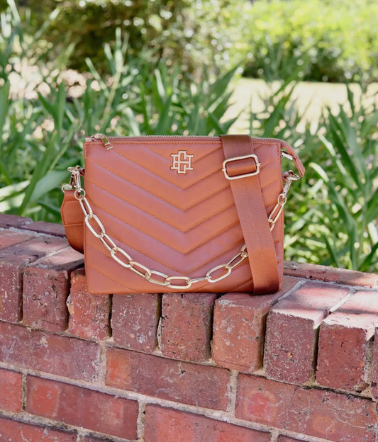 Ariana Crossbody Saddle Chevron