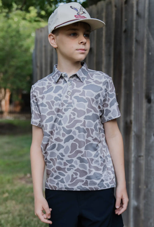 Deer Camo Youth Preformance Polo